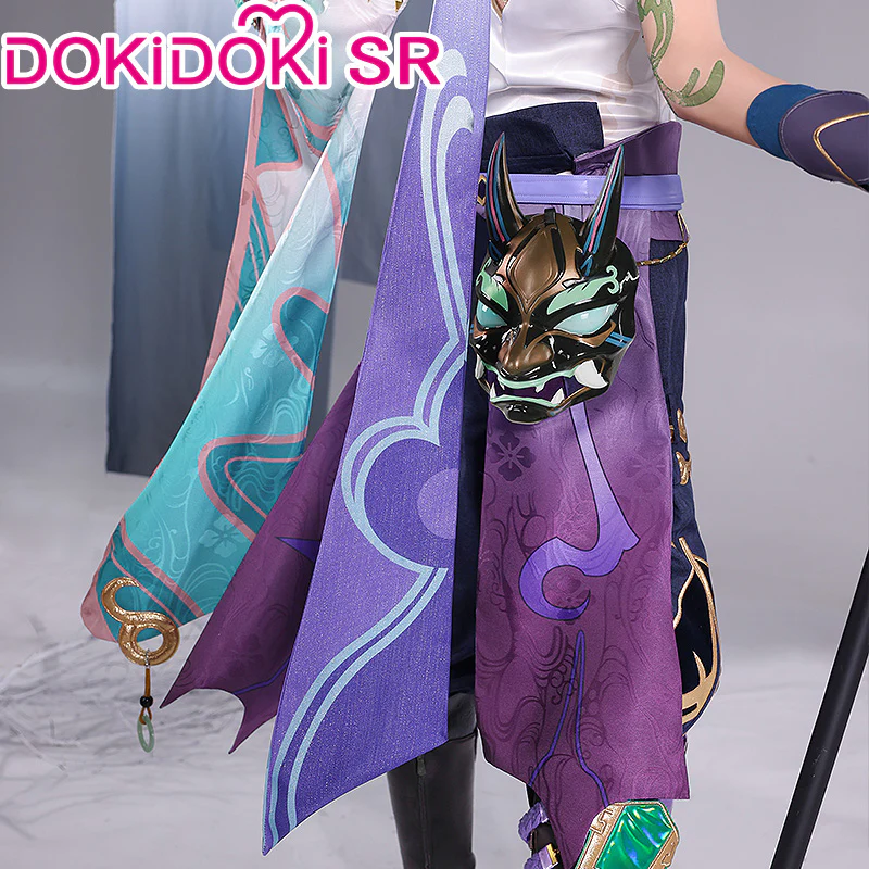 【Costume Ready For Ship】【Size S-2XL】DokiDoki-SR Game Genshin Impact  Cosplay Xiao Halloween Costume Men / Shoes - Image 3