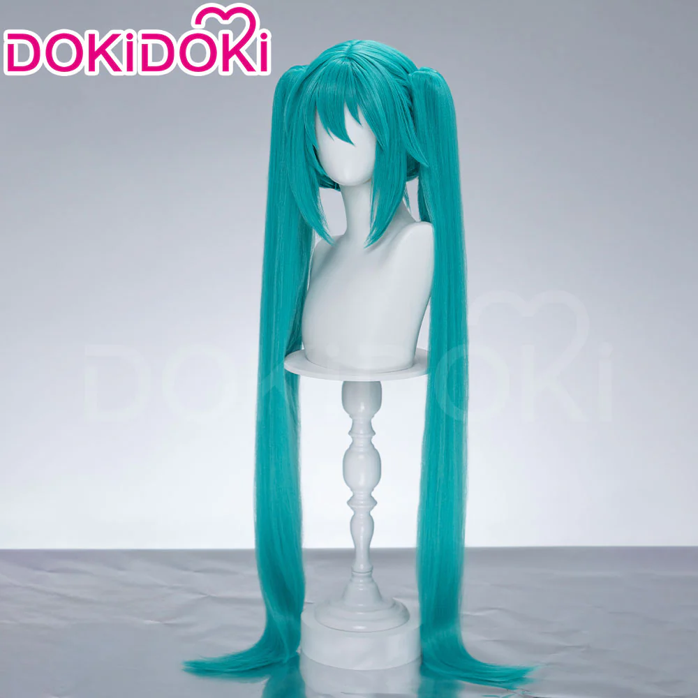【Partially Ready For Ship】【Holographic Shimmer Fiber】【Pre Crimped】【100 CM】DokiDoki Cosplay Wig Long Straight Green Blue Hair Twin Tails - Image 3