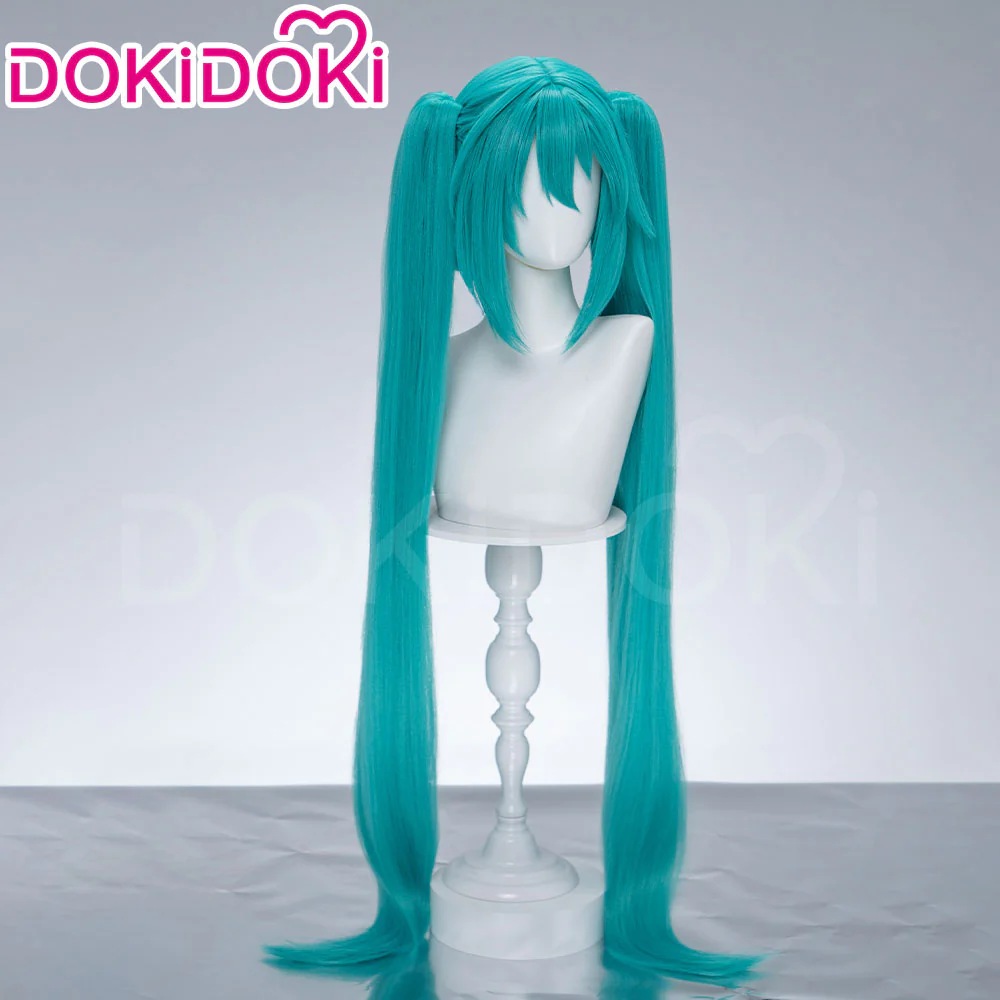 【Partially Ready For Ship】【Holographic Shimmer Fiber】【Pre Crimped】【100 CM】DokiDoki Cosplay Wig Long Straight Green Blue Hair Twin Tails - Image 4