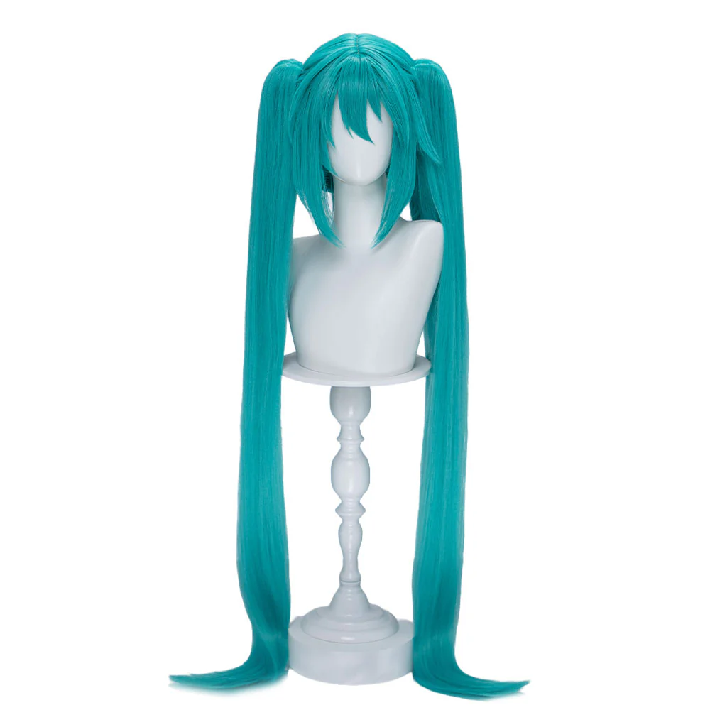 【Partially Ready For Ship】【Holographic Shimmer Fiber】【Pre Crimped】【100 CM】DokiDoki Cosplay Wig Long Straight Green Blue Hair Twin Tails - Image 6