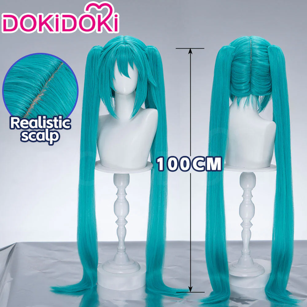 【Partially Ready For Ship】【Holographic Shimmer Fiber】【Pre Crimped】【100 CM】DokiDoki Cosplay Wig Long Straight Green Blue Hair Twin Tails - Image 7