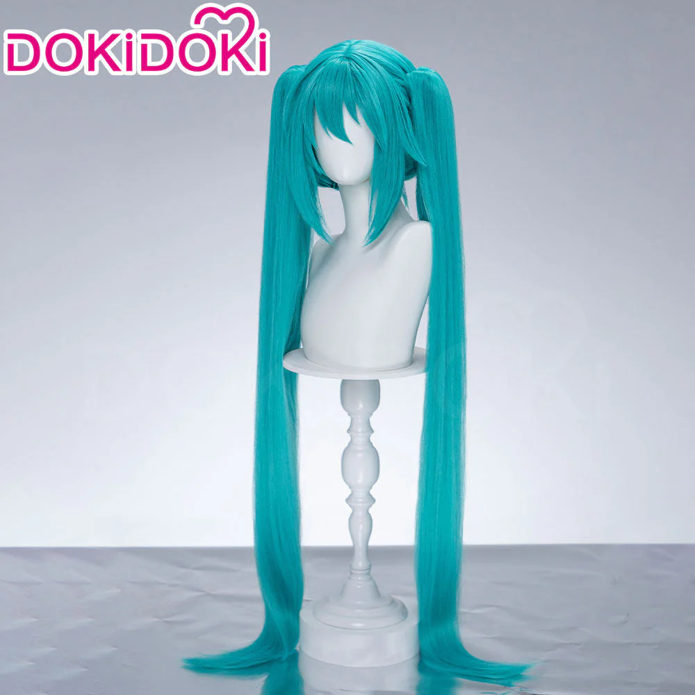 【Partially Ready For Ship】【Holographic Shimmer Fiber】【Pre Crimped】【100 CM】DokiDoki Cosplay Wig Long Straight Green Blue Hair Twin Tails - Image 8