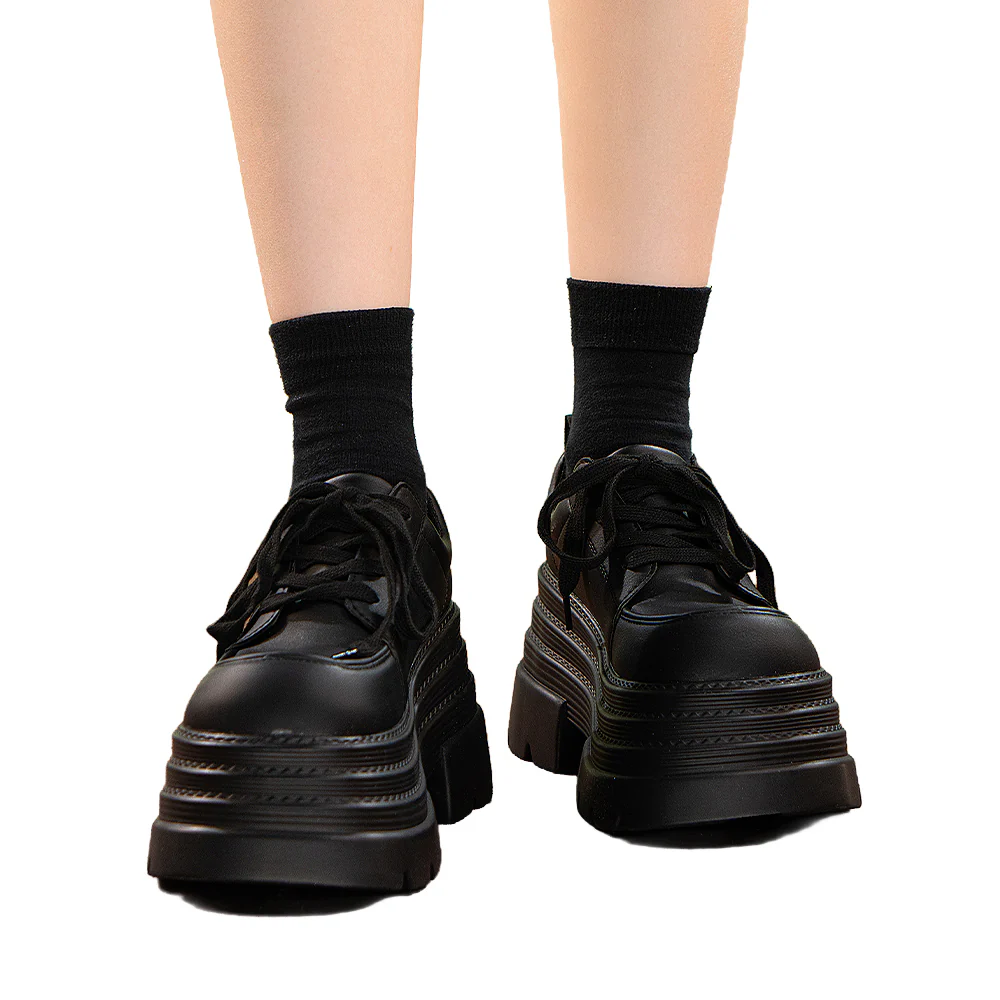 【10CM】DokiDoki Height Increasing Black Shoes / Elevator Shoes Platform Shoes - Image 5