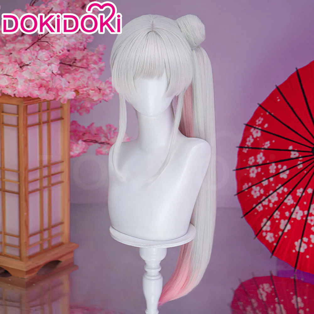 【Twin Tails Ver Ready For Ship】【120CM】DokiDoki Anime Cosmic Princess Kaguya! Cosplay Yachiyo Runami Wig Long Straight Sliver Pink Hair Twin Tails Side Ponytail - Image 10