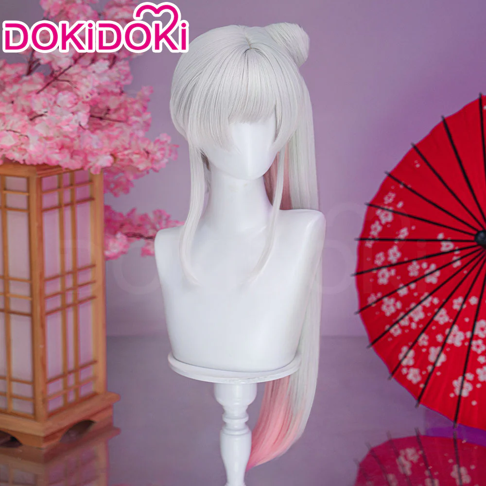 【Twin Tails Ver Ready For Ship】【120CM】DokiDoki Anime Cosmic Princess Kaguya! Cosplay Yachiyo Runami Wig Long Straight Sliver Pink Hair Twin Tails Side Ponytail - Image 11