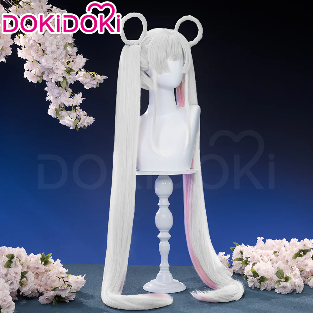 【Twin Tails Ver Ready For Ship】【120CM】DokiDoki Anime Cosmic Princess Kaguya! Cosplay Yachiyo Runami Wig Long Straight Sliver Pink Hair Twin Tails Side Ponytail - Image 4