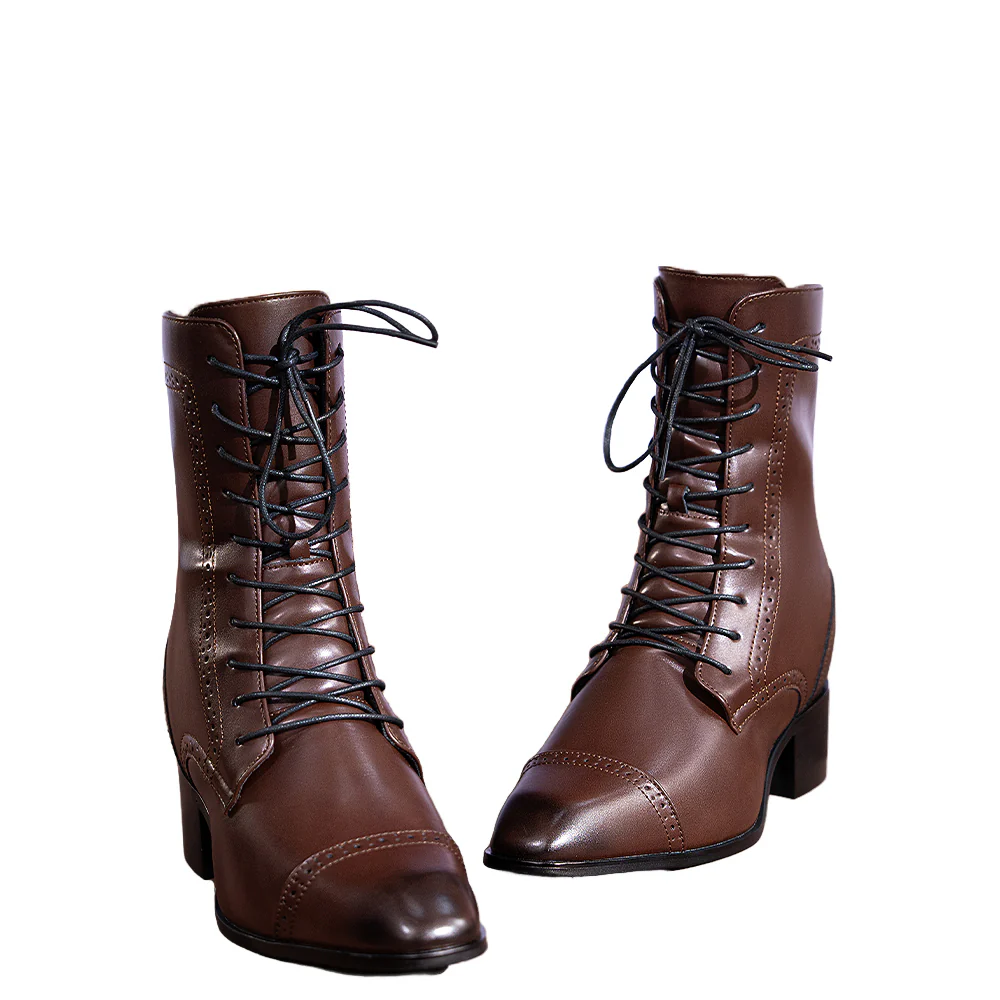 【In Stock】【15 CM】DokiDoki Height Increasing Leather Brown Shoes / Elevator Shoes Invisible High Heel 15CM - Image 5