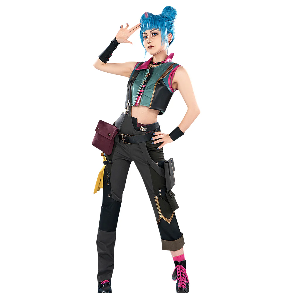 【Ready For Ship】【Last Batch】【Size S-3XL】DokiDoki-SR Game Cosplay Jinxx Costume High Bun Powderr - Image 5