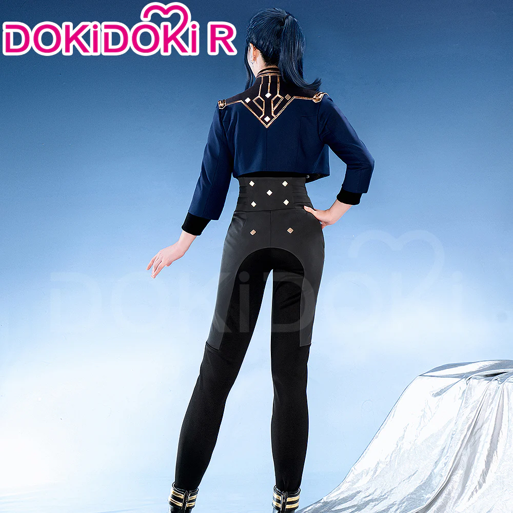 【Partially Ready For Ship】【Size S-3XL】DokiDoki-R Game Cosplay Costume Blue Black Military Uniform - Image 3