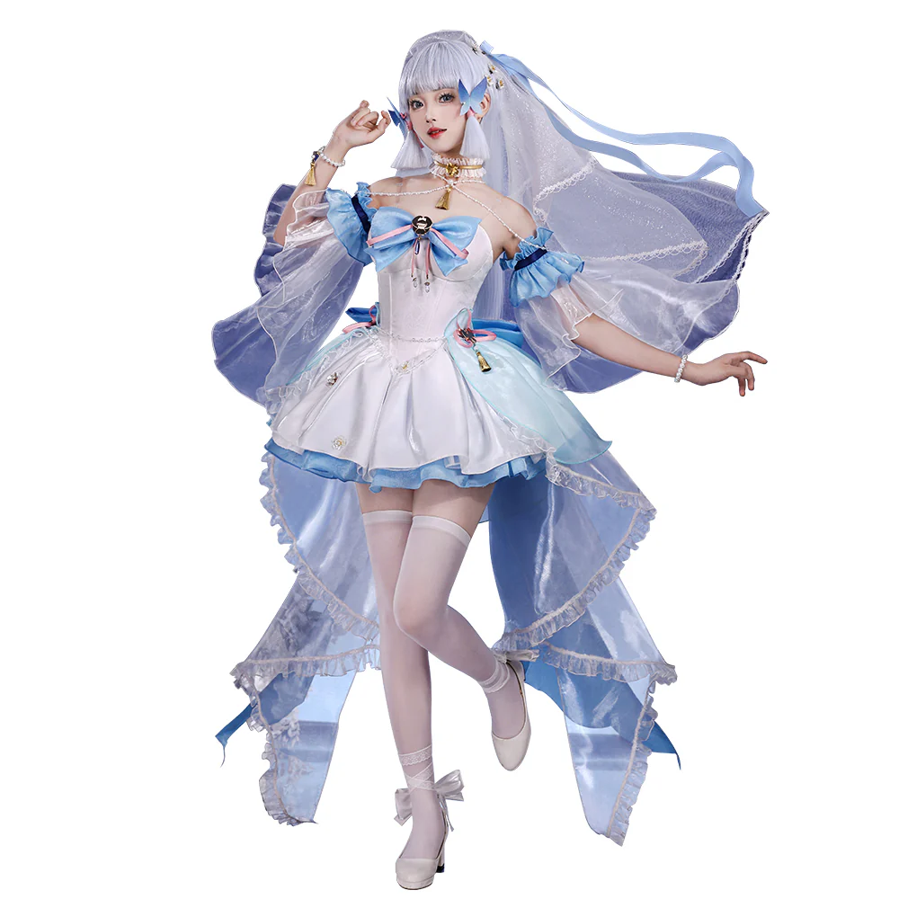 DokiDoki-SR Game Genshin Impact Cosplay Kamisato Ayaka Costume Confession Melody Doujin Wedding Dress - Image 6