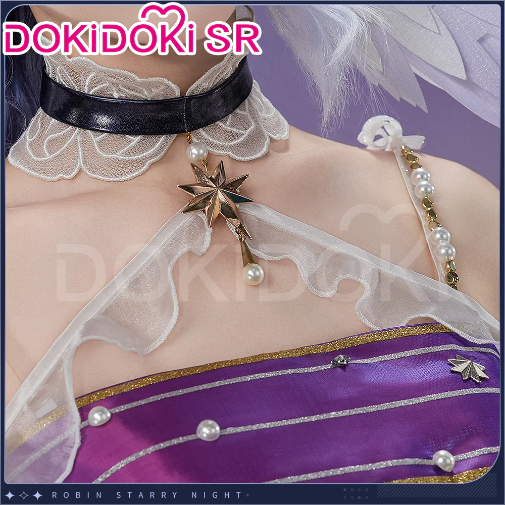 【Partially Ready For Ship】DokiDoki-SR Game Honkai: Star Rail Cosplay Robin Costume Starry Night Doujin Dress - Image 4