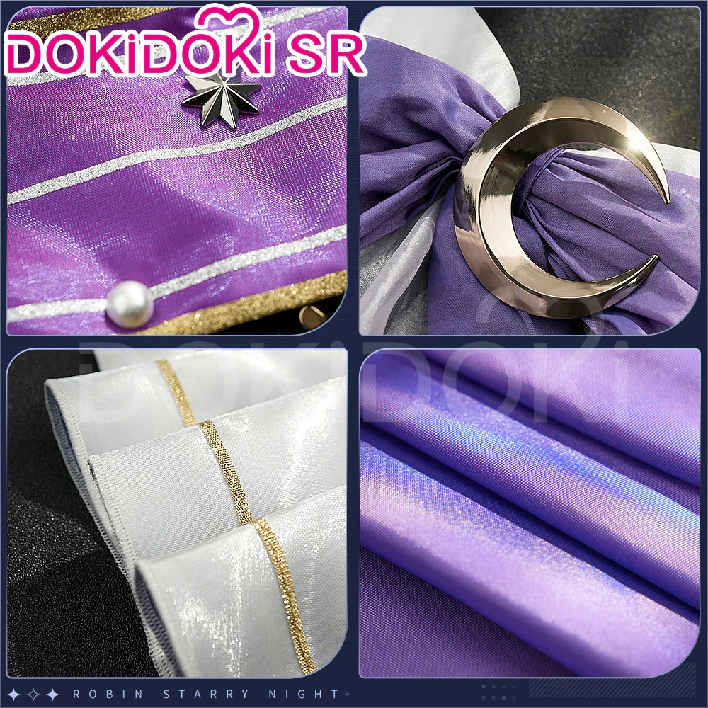 【Partially Ready For Ship】DokiDoki-SR Game Honkai: Star Rail Cosplay Robin Costume Starry Night Doujin Dress - Image 5