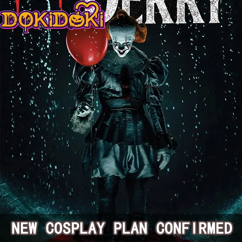 【Confirmed】$5 Deposit =10% OFF Coupon DokiDoki Movie IT: Welcome to Derry Cosplay Joker Costume Black Suit Pennywise - Image 2