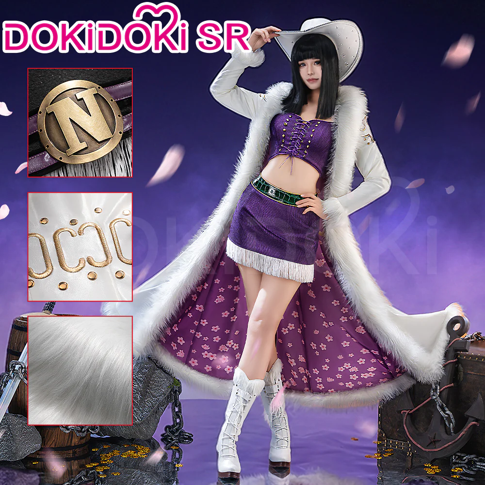 【Size S-3XL】DokiDoki-SR Anime Cosplay  Women Costume Purple White With Hat / Long Cape Live Action Version Season 2