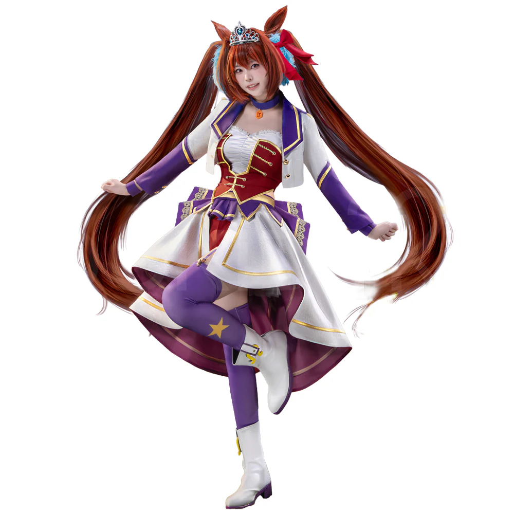 【Size XS-2XL】DokiDoki-R Anime Game Cosplay White Red Dress Costume Stage Suit - Image 5
