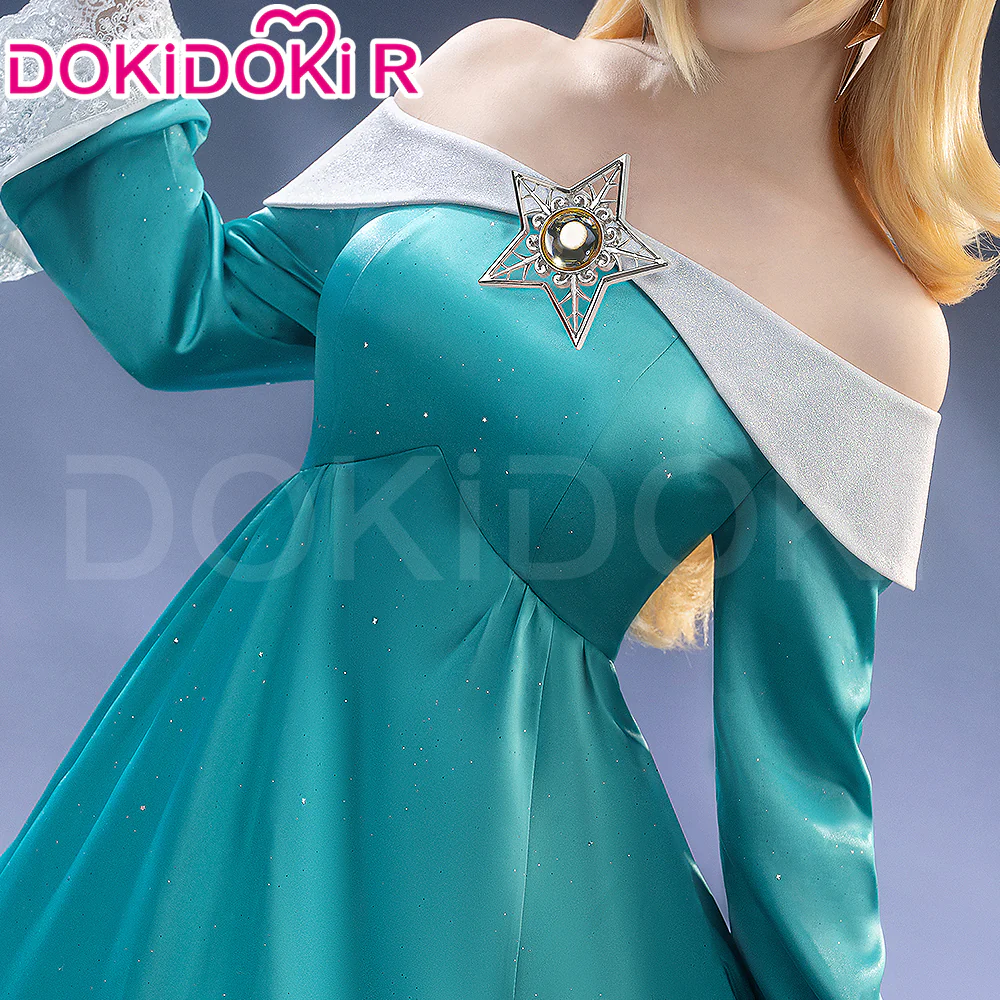 【Ready For Ship】【Glowing】【Size S-3XL】DokiDoki-R Movie Cosplay Cosplay Costume Blue Princess Dress With Magic Staff / Crown - Image 4