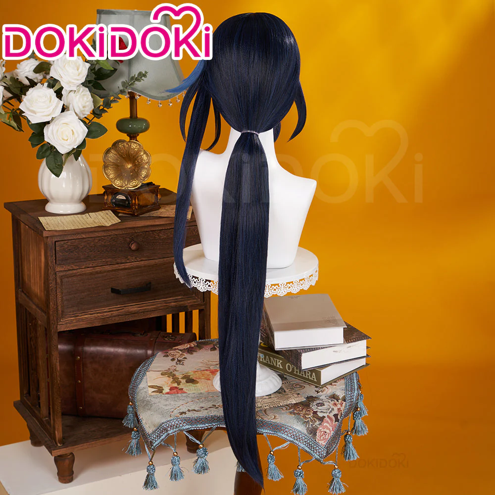 【US LOCAL SHIPPING 】DokiDoki Game Genshin Impact Cosplay Clorinde Wig Long Blue Pony Tail Fontaine - Image 4