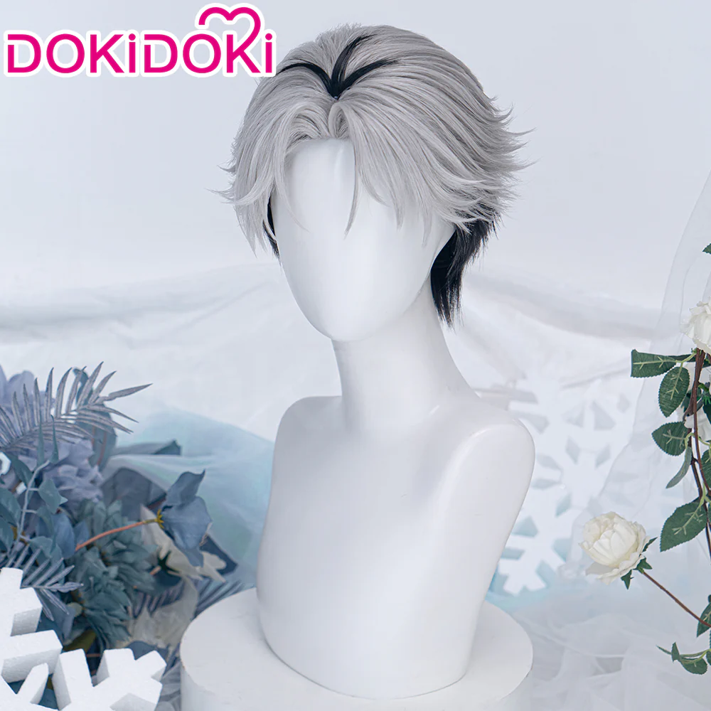 DokiDoki Anime Agents of the Four Seasons: Dance of Spring Cosplay Itecho Kangetsu Wig Short White Black Hair - Image 2