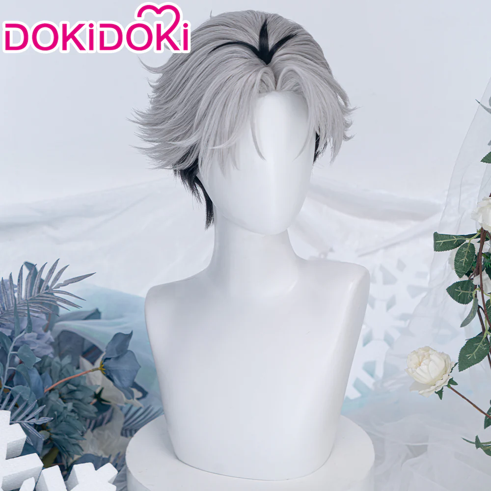 DokiDoki Anime Agents of the Four Seasons: Dance of Spring Cosplay Itecho Kangetsu Wig Short White Black Hair - Image 3
