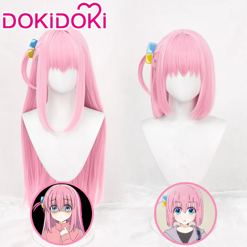 【Partially Ready For Ship】DokiDoki Anime Bocchi the Rock! Cosplay Hitori Gotoh Cosplay Wig / Headwear Pink Straight - Image 2