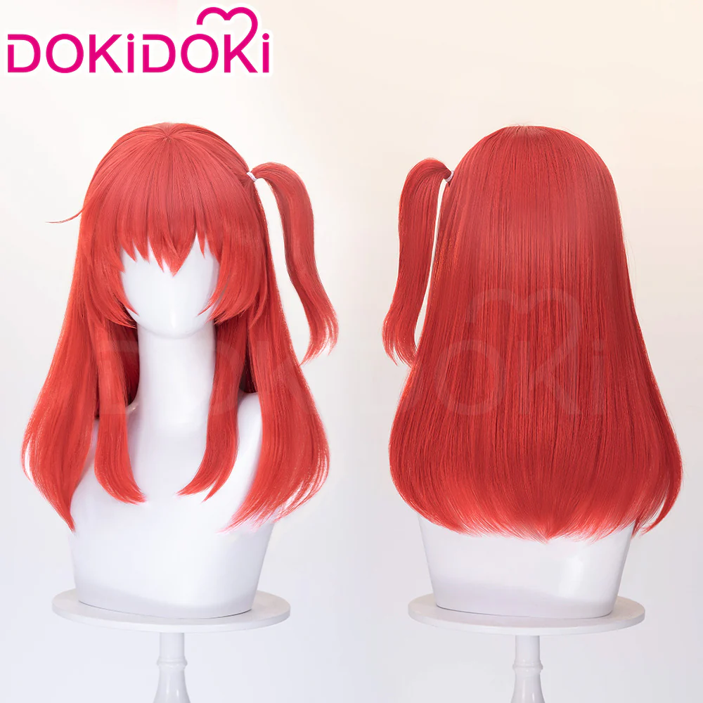 【Ready For Ship】DokiDoki Anime Bocchi the Rock! Cosplay Kita Ikuyo Wig Long Straight Red Hair Braids Kessoku Band