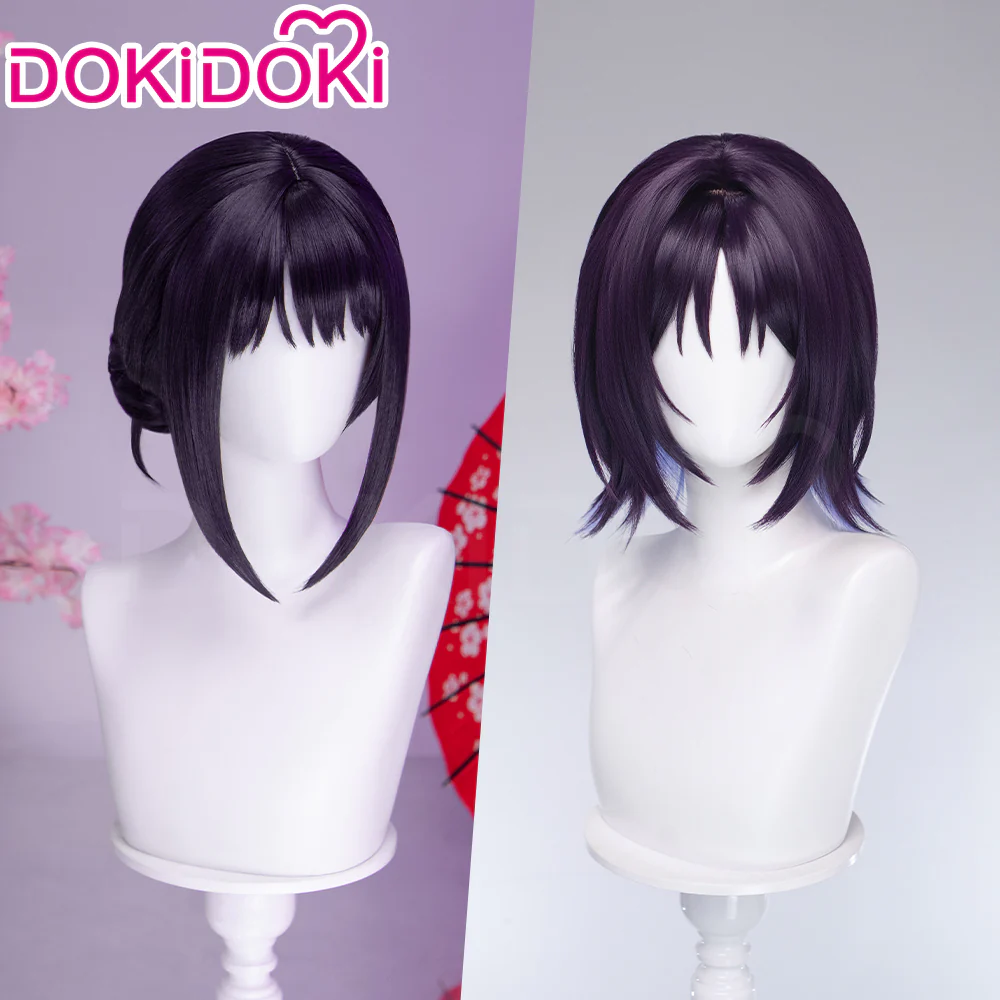 【Ready For Ship】DokiDoki Anime Cosmic Princess Kaguya! Cosplay Iroha Sakayori Wig Short Purple Blue Hair Bun