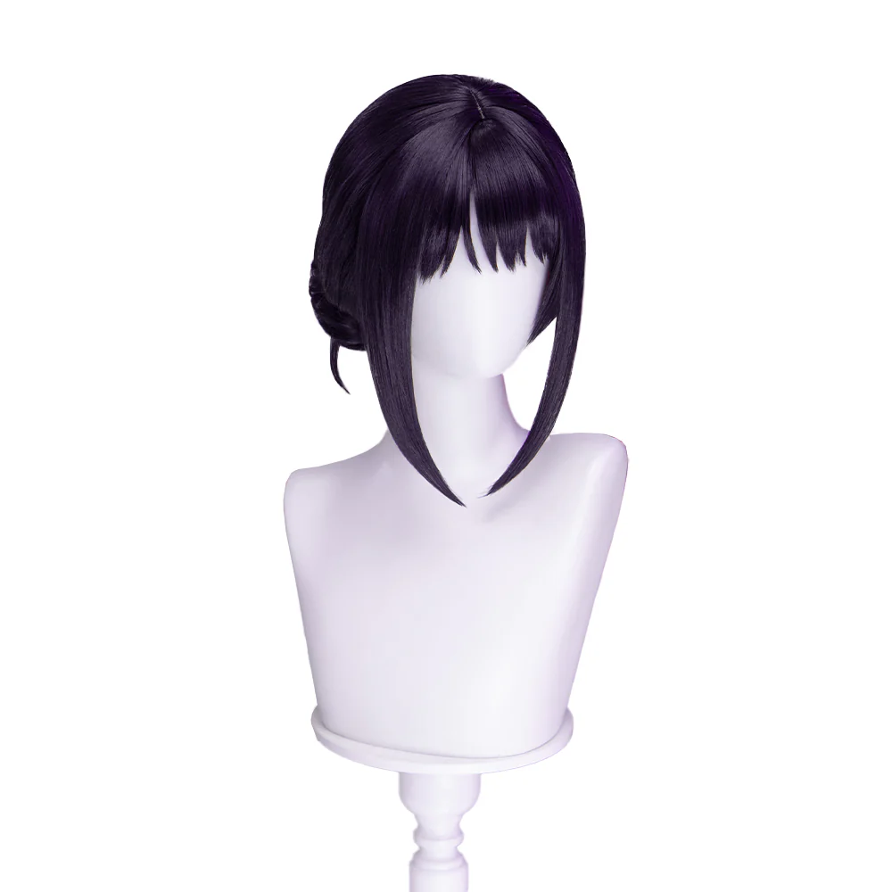 【Ready For Ship】DokiDoki Anime Cosmic Princess Kaguya! Cosplay Iroha Sakayori Wig Short Purple Blue Hair Bun - Image 11