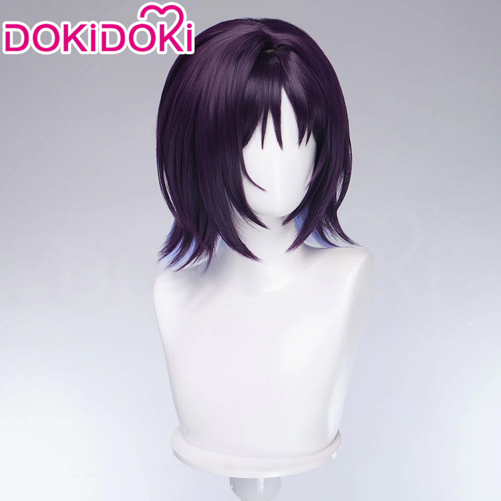 【Ready For Ship】DokiDoki Anime Cosmic Princess Kaguya! Cosplay Iroha Sakayori Wig Short Purple Blue Hair Bun - Image 4