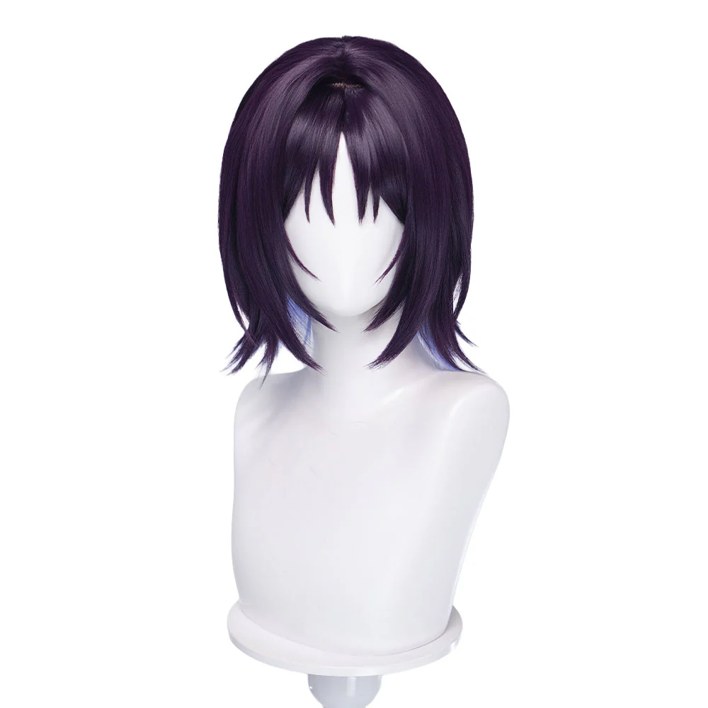 【Ready For Ship】DokiDoki Anime Cosmic Princess Kaguya! Cosplay Iroha Sakayori Wig Short Purple Blue Hair Bun - Image 6