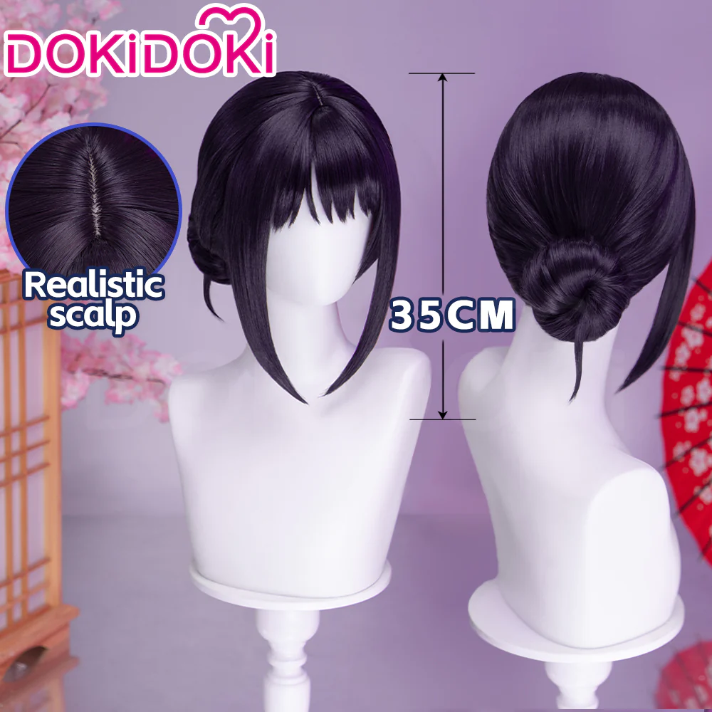 【Ready For Ship】DokiDoki Anime Cosmic Princess Kaguya! Cosplay Iroha Sakayori Wig Short Purple Blue Hair Bun - Image 7