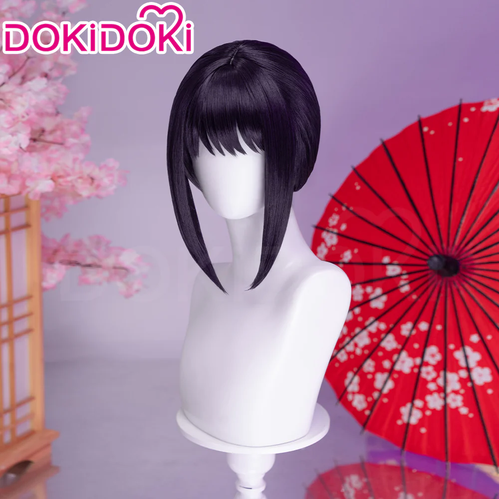 【Ready For Ship】DokiDoki Anime Cosmic Princess Kaguya! Cosplay Iroha Sakayori Wig Short Purple Blue Hair Bun - Image 8