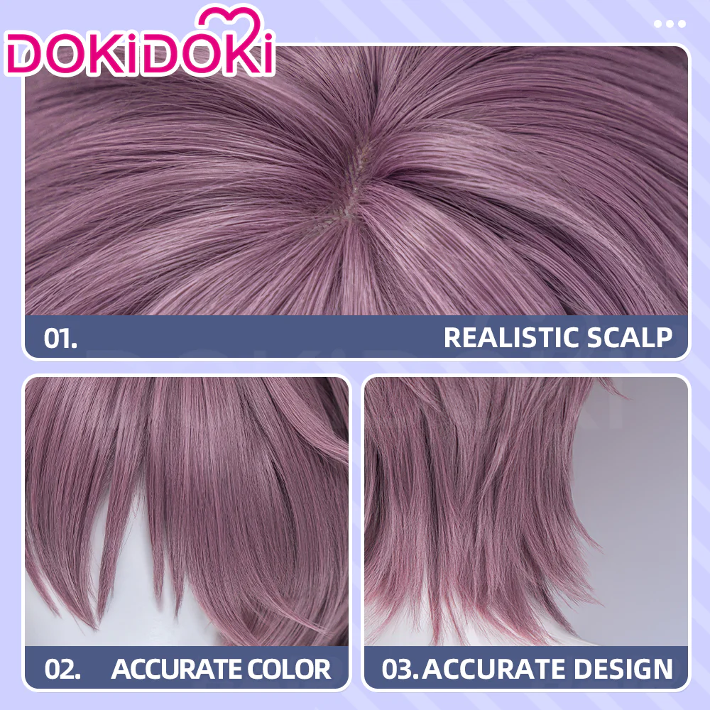 【Partially Ready For Ship】DokiDoki Anime Cosmic Princess Kaguya! Cosplay Komazawa Noi Wig Long Straight Black Pink Purple Highlight Hair Twin Tails /  Horn Accessory - Image 10