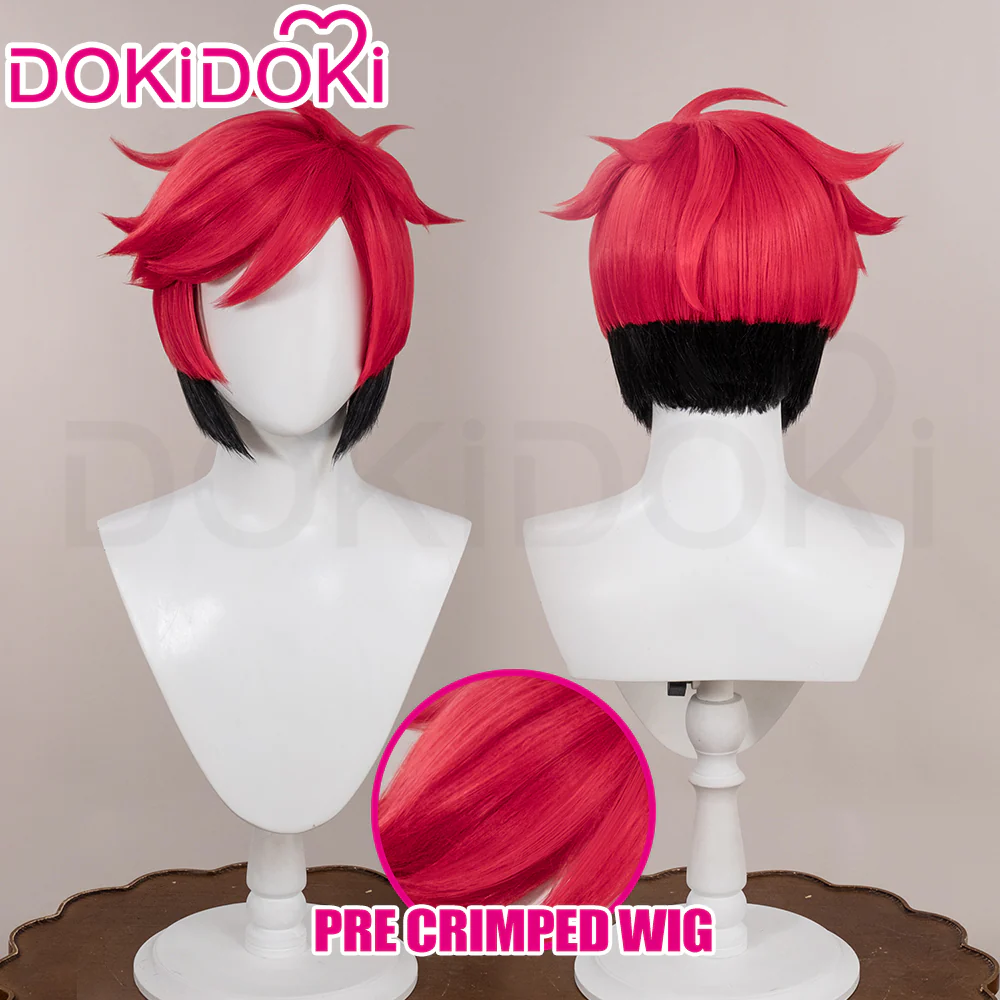 【Ready For Ship】DokiDoki Anime Cosplay Wig / Glasses / Ears / Headpieces Short Red Black / Black Gloves Red Nails - Image 3