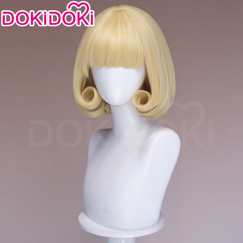 DokiDoki Anime Cosplay Angel Wig Short Blonde Hair Pre Curled - Image 2