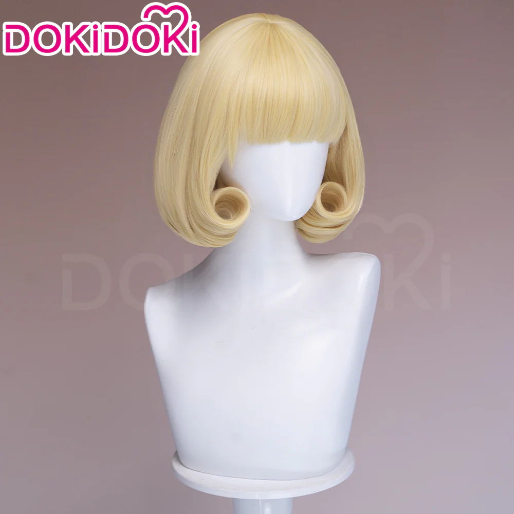 DokiDoki Anime Cosplay Angel Wig Short Blonde Hair Pre Curled - Image 3
