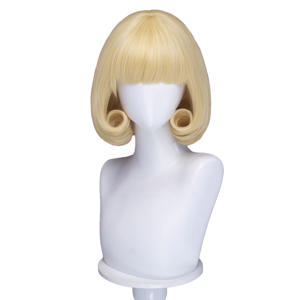 DokiDoki Anime Cosplay Angel Wig Short Blonde Hair Pre Curled - Image 5
