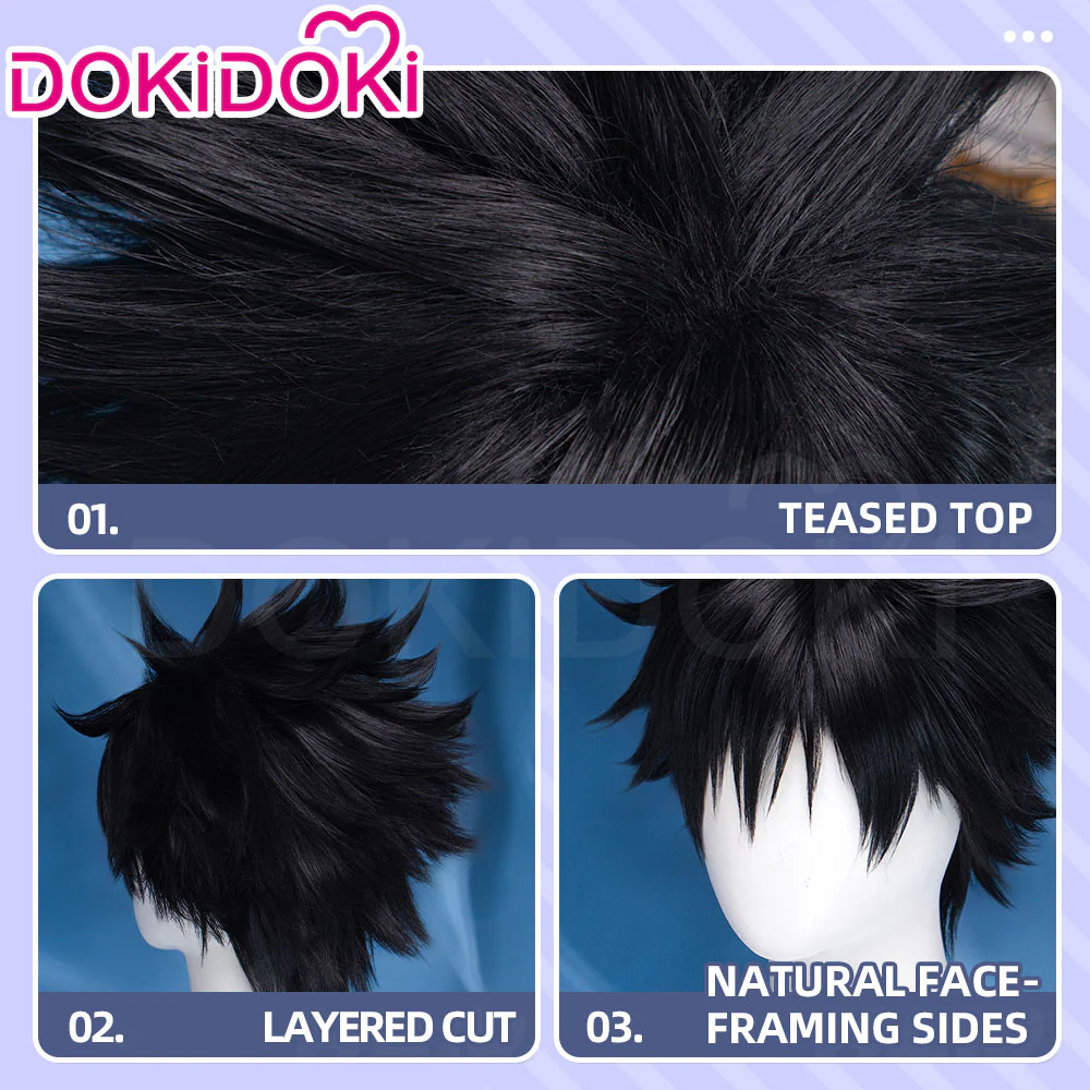 Dokidoki Anime Cosplay Cosplay Wig Black Short Halloween - Image 4