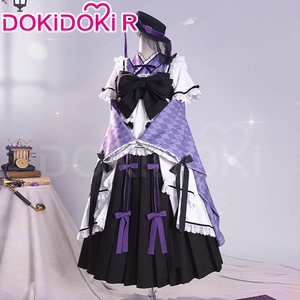 DokiDoki-R Anime Cosplay Costume Dress Maid Uiform Purple / Pink - Image 4