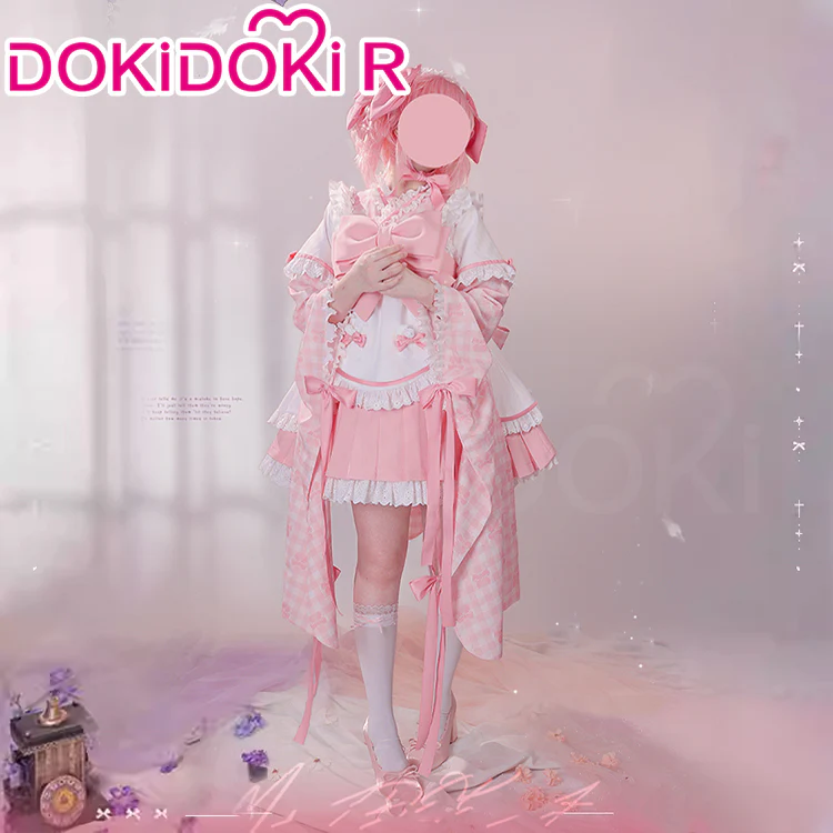 DokiDoki-R Anime Cosplay Costume Dress Maid Uiform Purple / Pink - Image 6