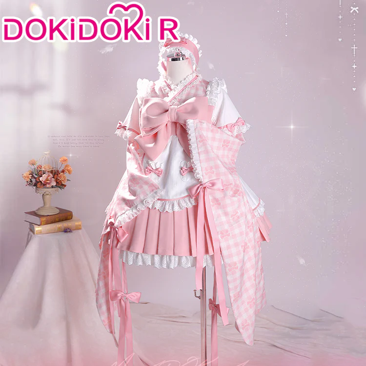 DokiDoki-R Anime Cosplay Costume Dress Maid Uiform Purple / Pink - Image 7