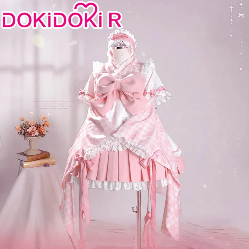 DokiDoki-R Anime Cosplay Costume Dress Maid Uiform Purple / Pink - Image 8