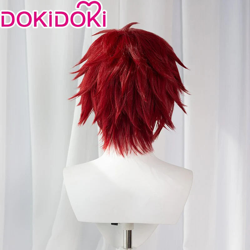 DokiDoki Anime Cosplay Wig Short Red Hair - Image 3