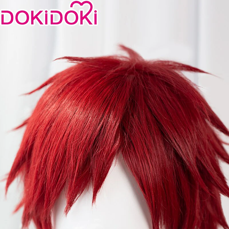 DokiDoki Anime Cosplay Wig Short Red Hair - Image 4