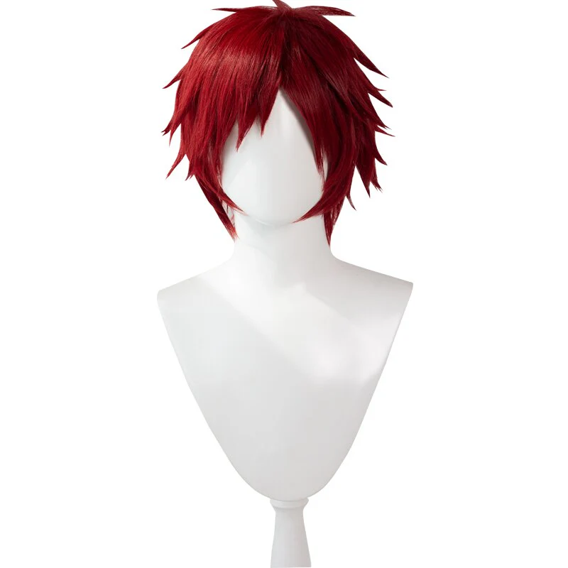DokiDoki Anime Cosplay Wig Short Red Hair - Image 5