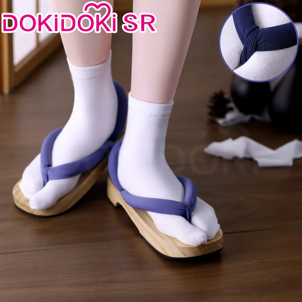【Partially Ready For Ship】DokiDoki-SR Anime Cosplay Japanese Geta Blue Purple Pink Shoes Wooden Clogs - Image 3