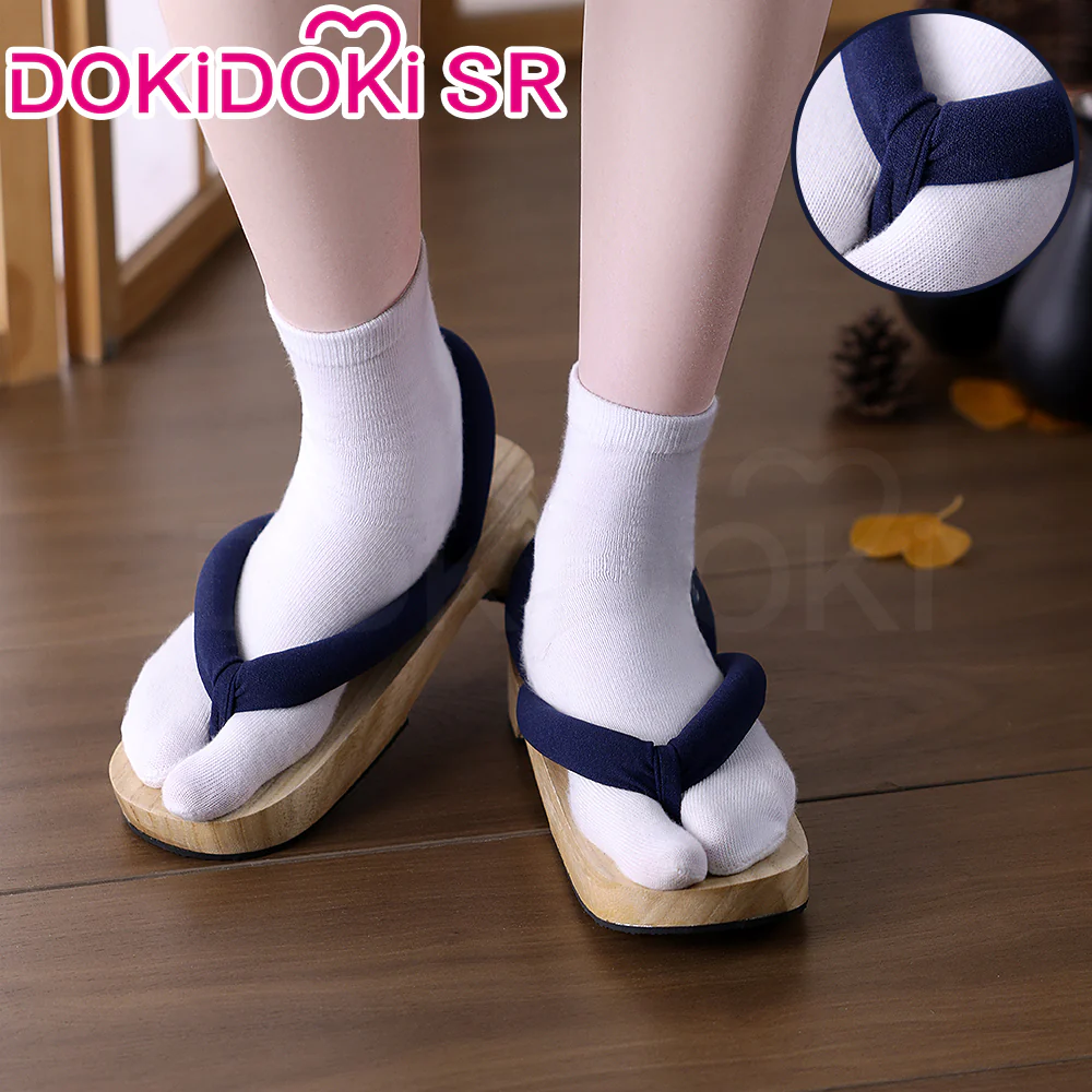 【Partially Ready For Ship】DokiDoki-SR Anime Cosplay Japanese Geta Blue Purple Pink Shoes Wooden Clogs - Image 4