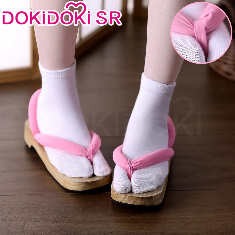 【Partially Ready For Ship】DokiDoki-SR Anime Cosplay Japanese Geta Blue Purple Pink Shoes Wooden Clogs - Image 8