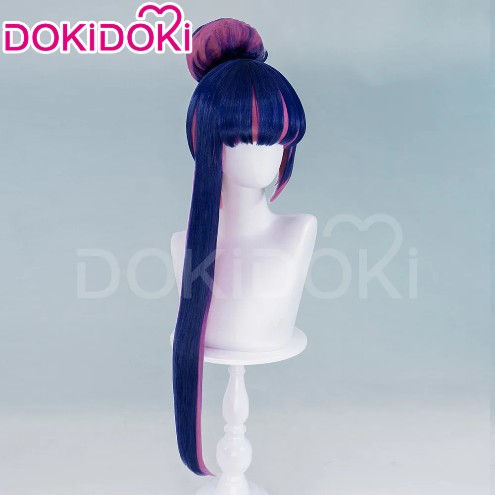 【Ready For Ship】DokiDoki Anime Cosplay Cosplay Wig Half Blue Pink Bun Hair - Image 3