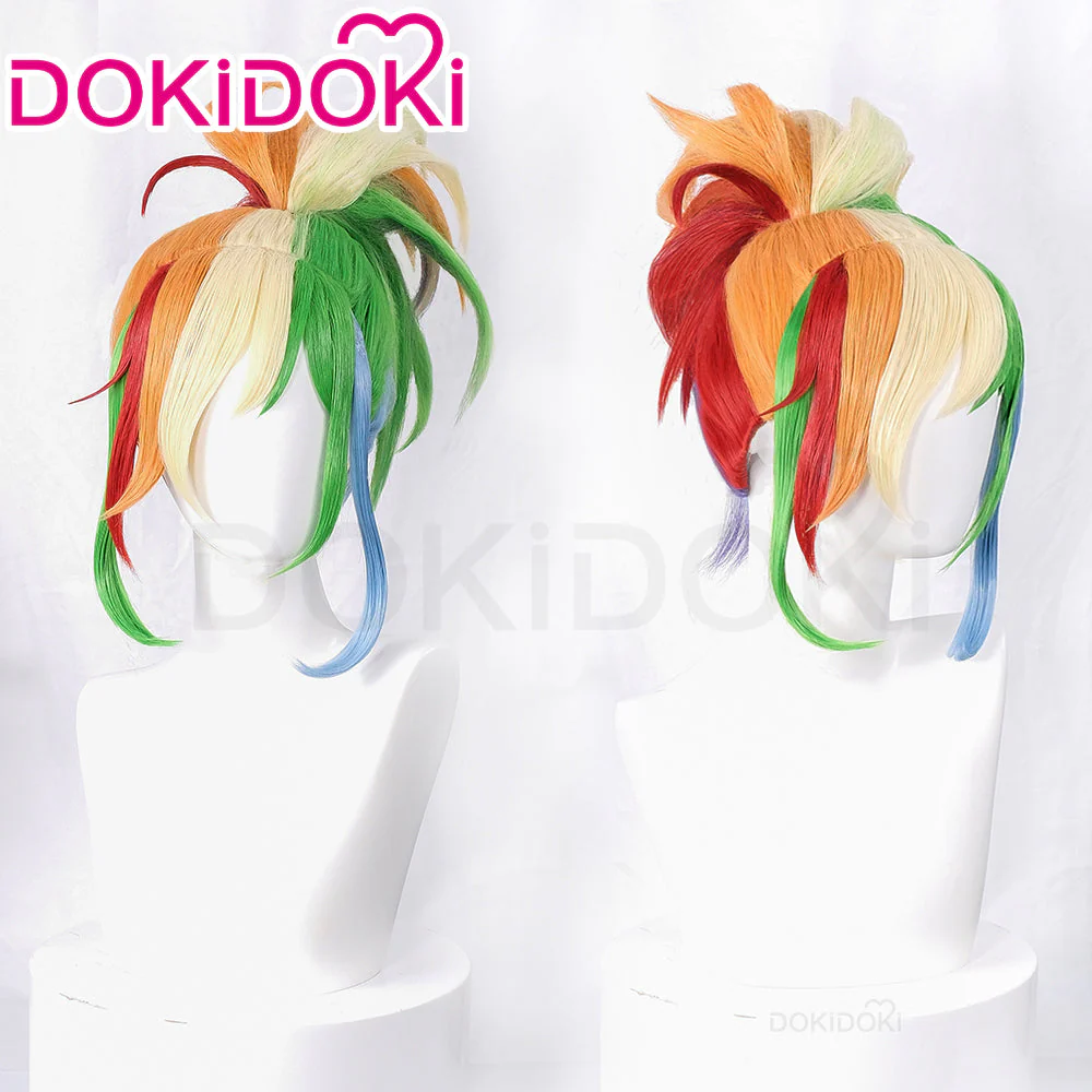 【Ready For Ship】DokiDoki Anime Cosplay Wig Cute Rainbow Hair Colorful