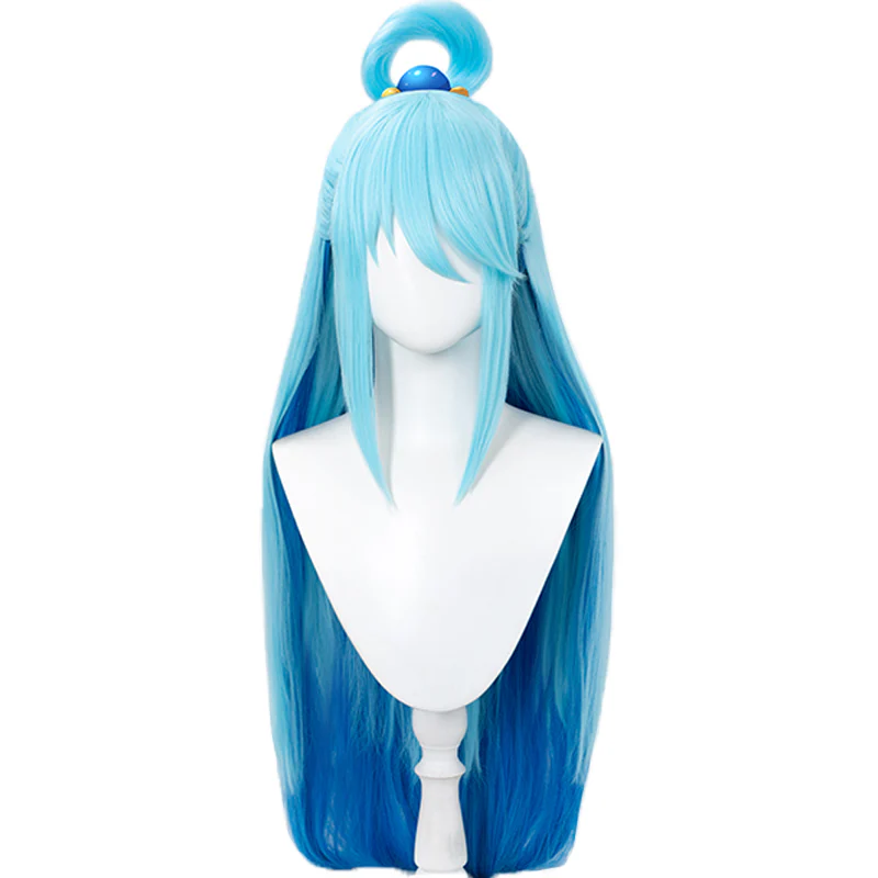 DokiDoki Anime Cosplay Wig / Headwear Long Straight Blue Hair - Image 4